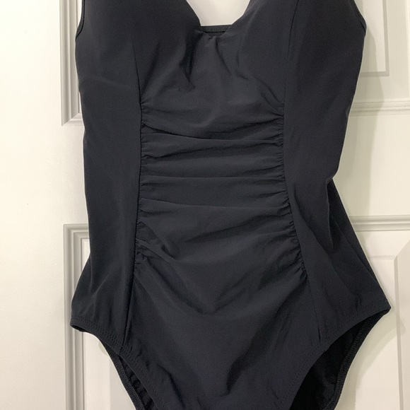 Lands' End Black One Piece Swimsuit with Sweetheart Neckline - Picture 2 of 7